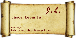 János Levente névjegykártya