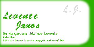 levente janos business card